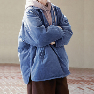 复古衬衫款羽绒服轻便棉服外套