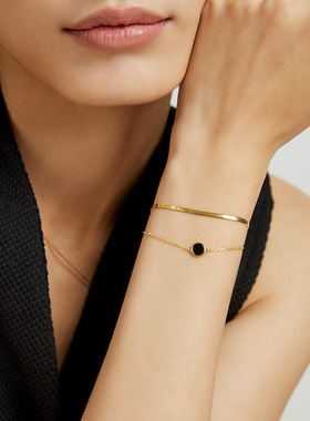 925纯银手链天然玛瑙蛇骨链女小众设计感春夏ins风手饰批发高级