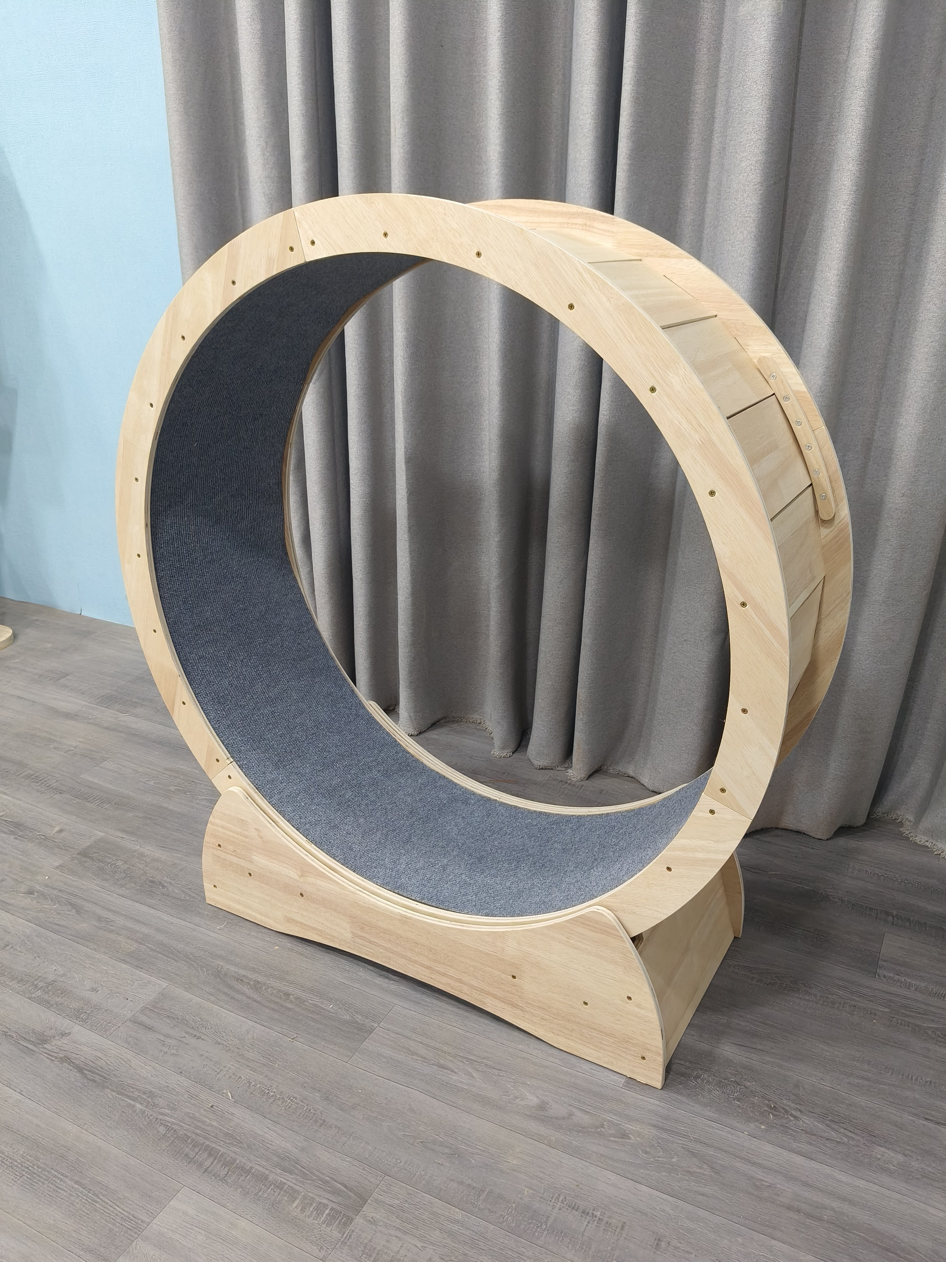 猫咪实木玩具 圆形大号转轮跑步机减肥 趣味转盘用品猫抓窝