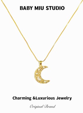 月亮项链女轻奢小众设计感锁骨链