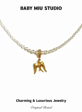和平与爱系列新款小燕子珍珠项链