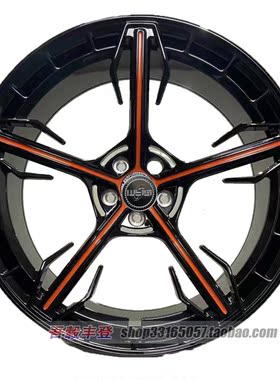 19 20 21 22寸适用法拉利488特斯拉model 3迈凯伦黑红色锻造轮毂