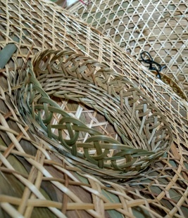 竹编超大斗笠帽子防晒挡雨户外钓鱼干活不占双手遮阳遮雨配竹帽圈