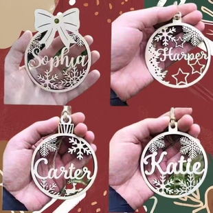 Christmas Tree Ornament with Family Names 圣诞节礼物挂饰定制