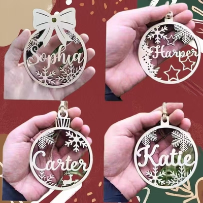 Christmas Tree Ornament with Family Names 圣诞节礼物挂饰定制