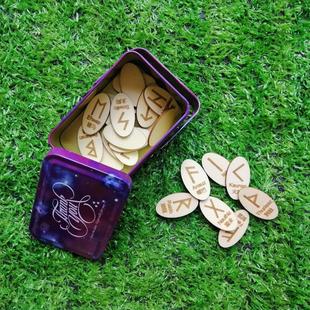 木质楠竹卢PocketRune口袋如尼石卢恩符文能量石手工刻字logo定制