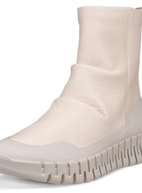 ECCO爱步女鞋靴子秋冬季新款厚底真皮瘦瘦靴短靴皮靴灵动218313