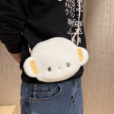 三丽鸥正版小麦粉精灵单肩包小麦云毛绒公仔斜挎包Cogimyun萌包包