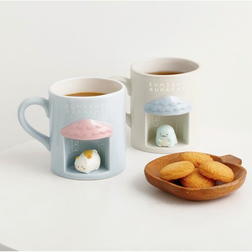 日本正版角落生物3D立体陶瓷马克杯黄猫咪水杯子奶茶咖啡杯家居