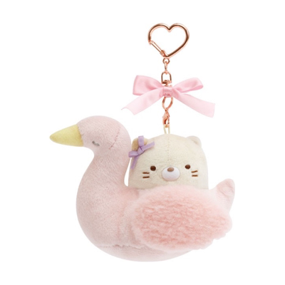 日本正版角落生物粉天鹅黄猫公仔小挂件钥匙扣sumikkogurashi玩偶