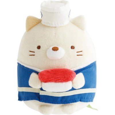 日本正品角落生物寿司厨师黄猫咪毛绒公仔潮玩偶sumikkogurashi