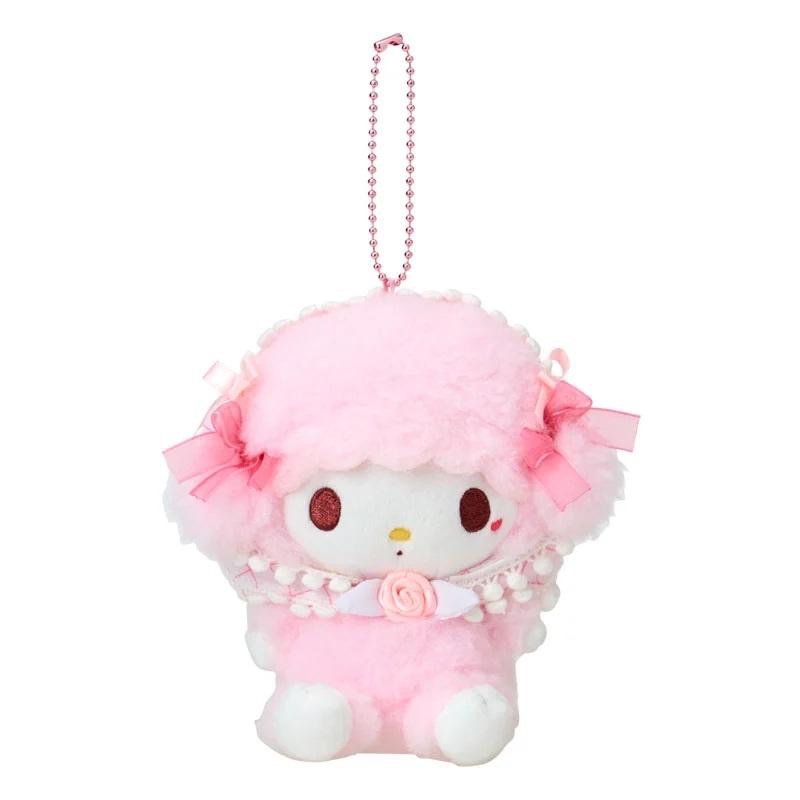 现货日本正品三丽鸥蕾丝头巾美乐蒂小羊必爱诺piano挂件毛绒公仔