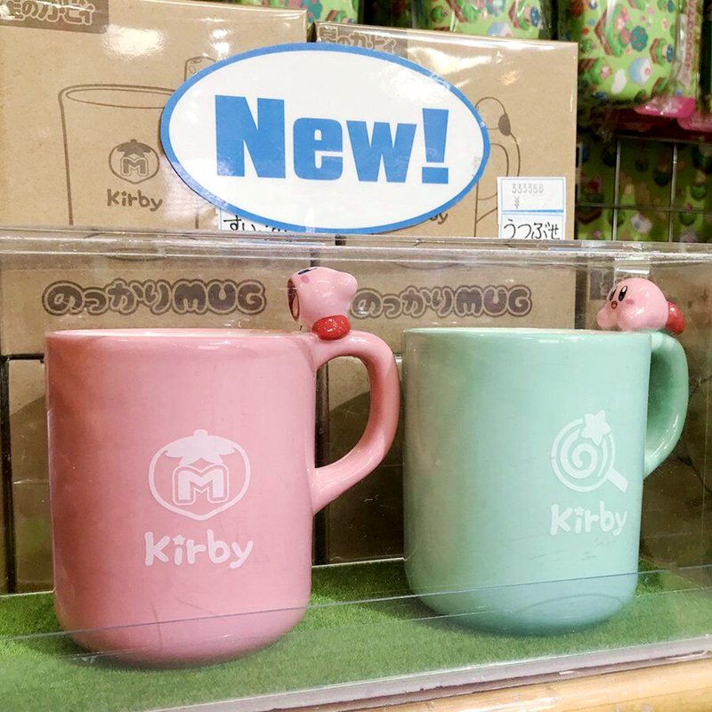 现货kirby日本采购正版任天堂星之卡比陶瓷水杯马克杯子情侣对杯