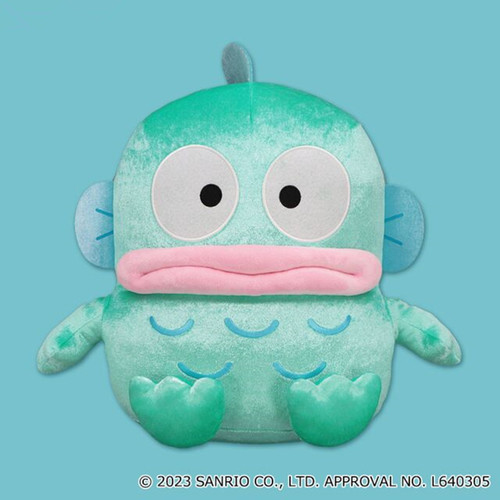 三丽鸥正品人鱼汉顿闪亮镭射面料公仔玩偶水怪半鱼hangyodon娃娃