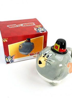 现货日本正版猫和老鼠周边餐具外甥TUFFY泰菲陶瓷茶壶带茶漏可爱