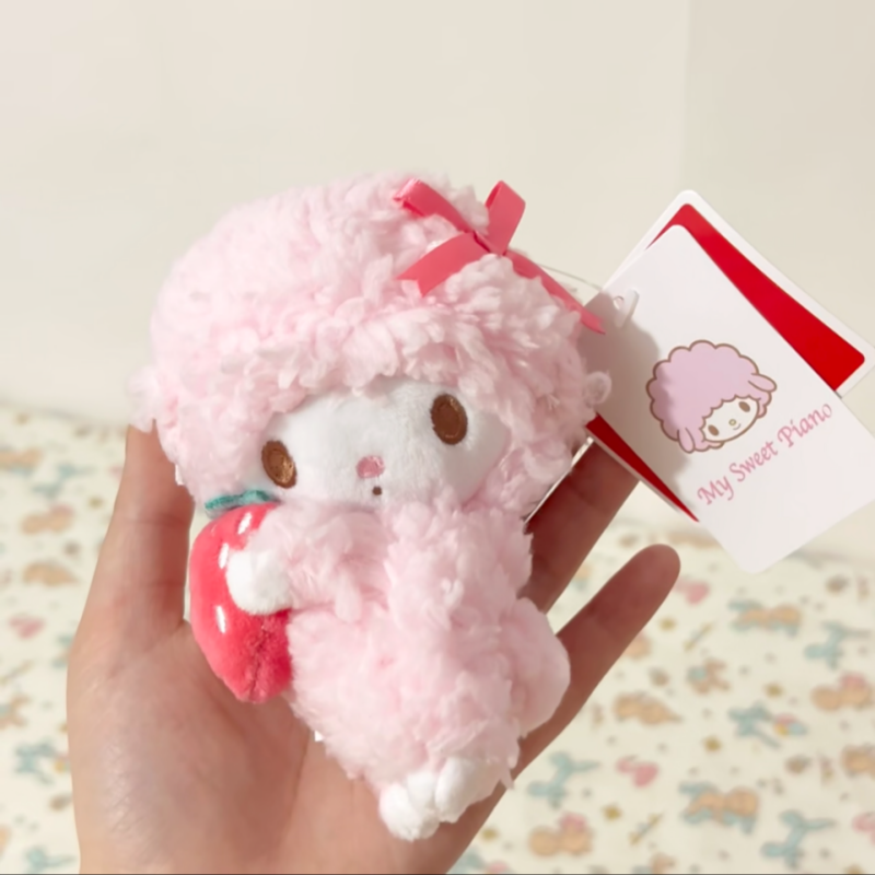 三丽鸥正品草莓必爱诺piano毛绒公仔小挂件钥匙扣美乐蒂小羊挂饰