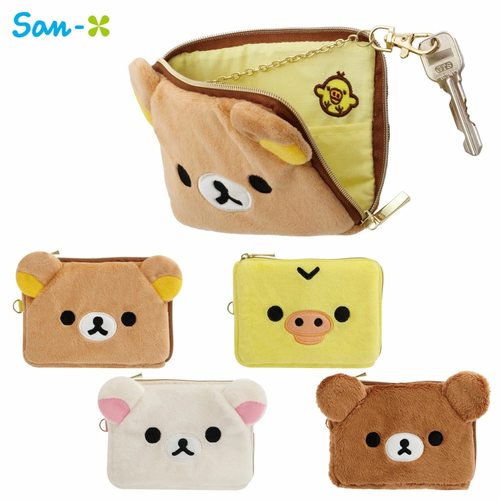 日本正品轻松熊卡包鼻孔鸡零钱包钥匙包收纳包可挂扣链Rilakkuma