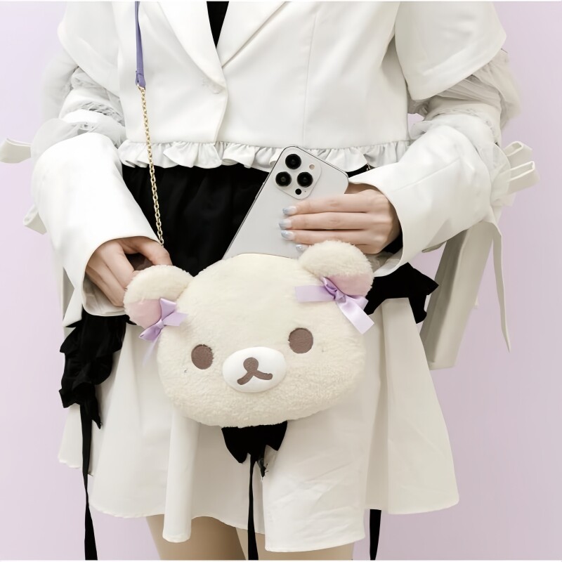 日本正版轻松熊妹妹天空棉花糖毛绒公仔单肩包斜挎背包rilakkuma