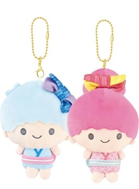 日本三丽鸥正版双子星毛绒公仔磁铁吸力情侣挂件LittleTwinStars