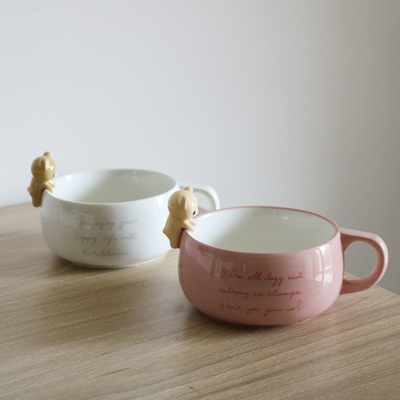 日本轻松熊陶瓷汤碗水果酸奶沙拉燕麦片碟粥汤杯子家居rilakkuma