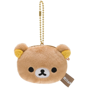 日本正版轻松熊毛绒公仔头型小挂件钥匙链耳机包首饰包rilakkuma