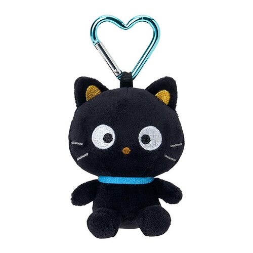 日本三丽鸥正品巧克力猫毛绒公仔爱心钥匙扣小挂件吊坠黑chococat