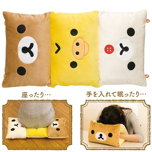 现货 日本正版 轻松熊 rilakkuma 鼻孔鸡 三连图 抱枕 坐垫 靠枕