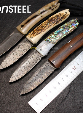 意大利Lionsteel钢狮 8800D系列手工锻造大马士革钢小折