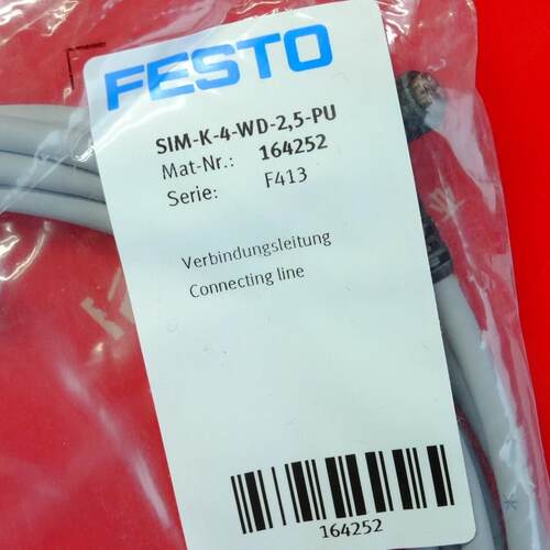 议价Festo 164252 费斯托连接线 SIM-K-4-WD-2,5-PU M8 4芯 卡入
