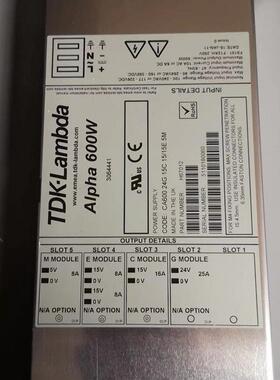 议价TDK-Lambda Alpha 600W 电源H67122 CA600 3.3R_MF,5A,12/12E