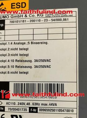 议价Jumo 00401735 久茂过程控制仪 IMAGO F3000 700101/181