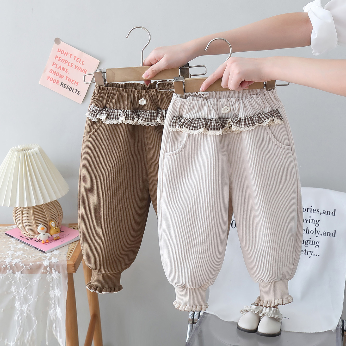 长裤女童加绒加厚灯芯绒裤子保暖