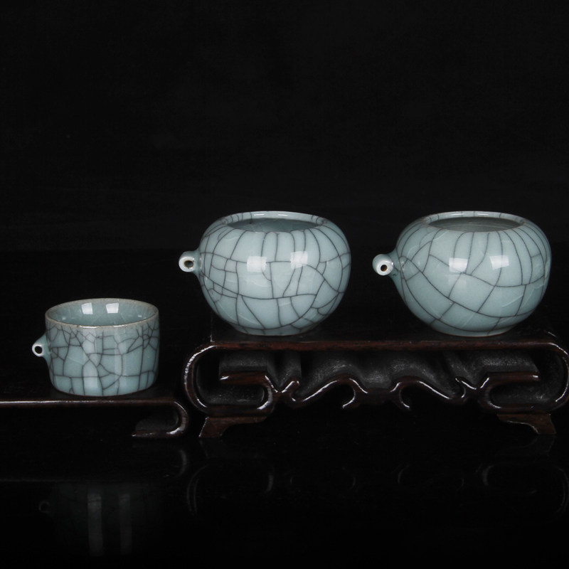 鸟食罐百灵宠物鸟用碗青瓷鸟笼配件碗虫杯三件套礼盒装喂水喂食器