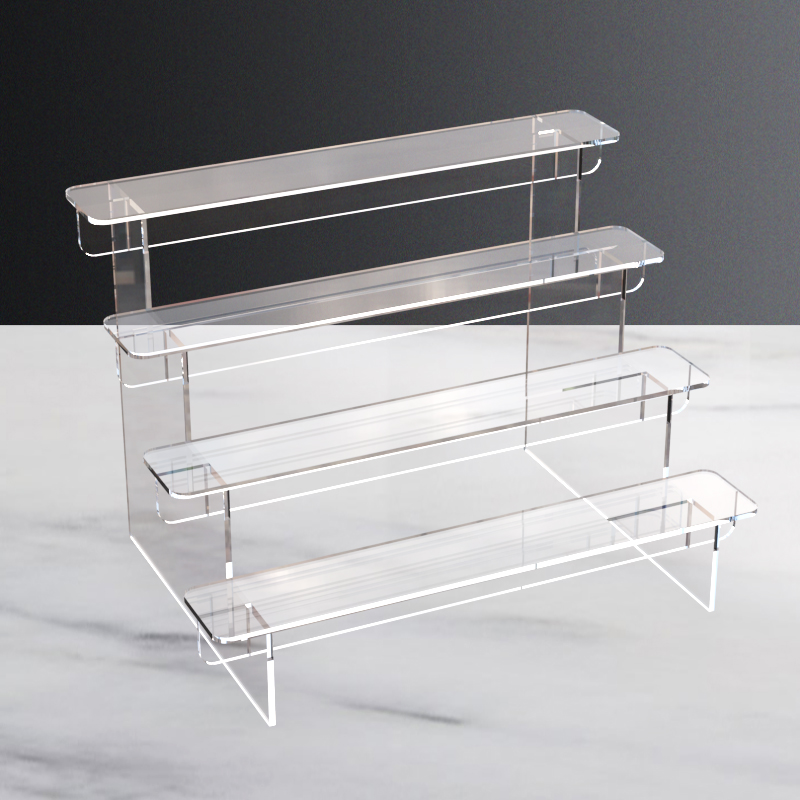 透明亚克力阶梯展示架 超市盲盒模型置物架 手办积木产品展示台
