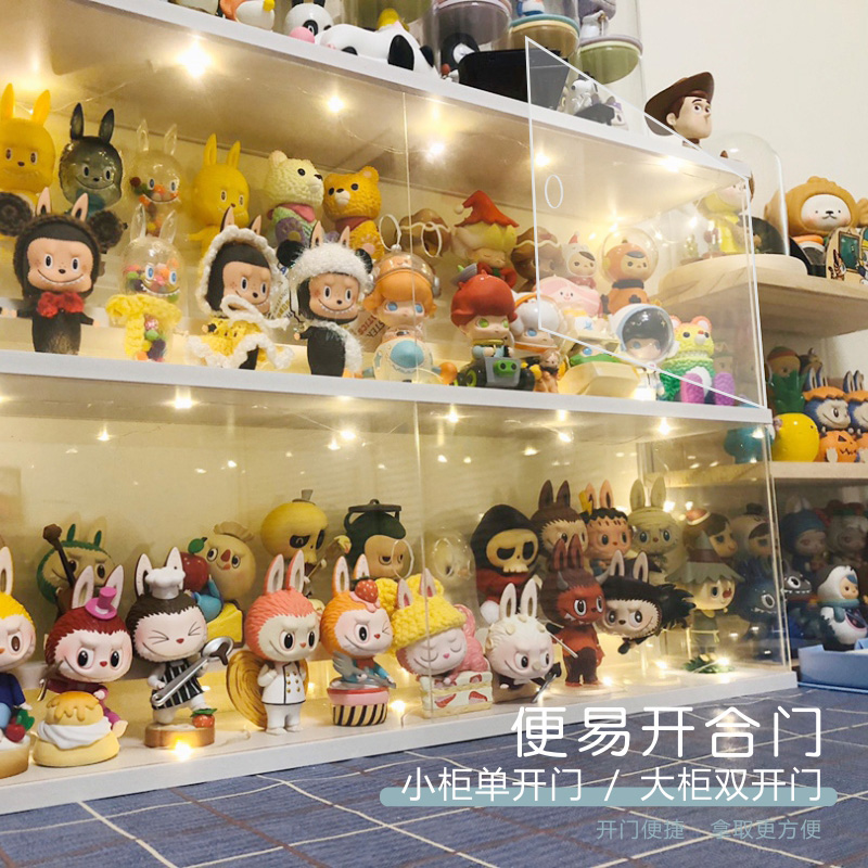 新品茉莉盲盒收纳盒多层手办防尘柜模型泡泡玛特娃娃亚克力展示架