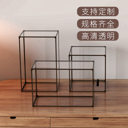 高清透明亚克力五面罩一体盒手办防尘收纳动漫模型罩子展示柜定制