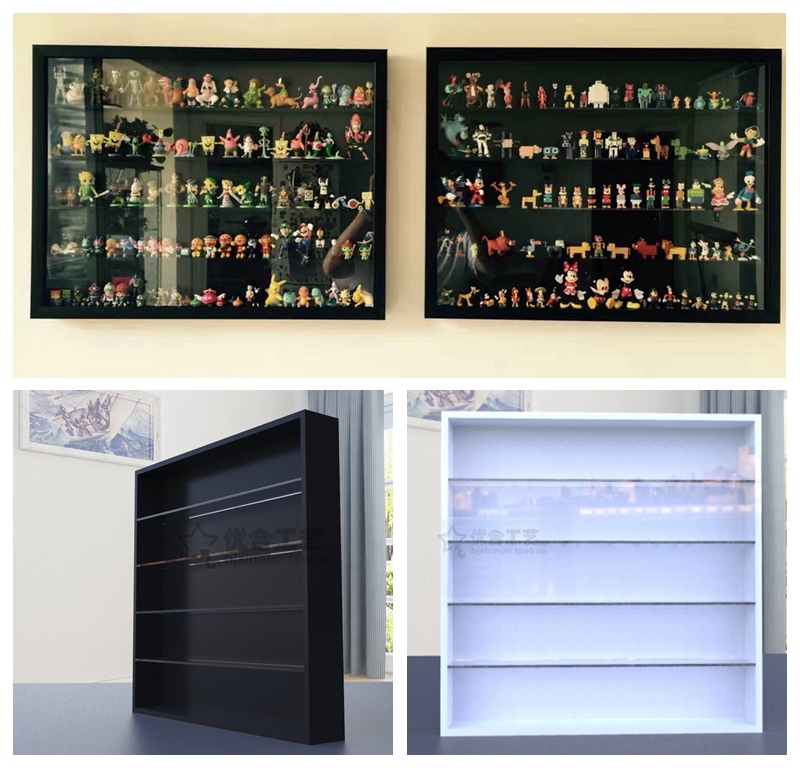模型手办盲盒molly茉莉柜子乐高陈列柜壁挂亚克力透明防尘展示柜