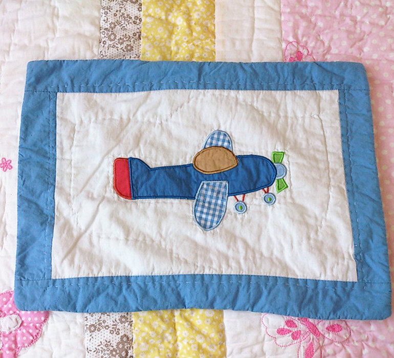 新款男童贴布绣婴幼儿手工枕头套