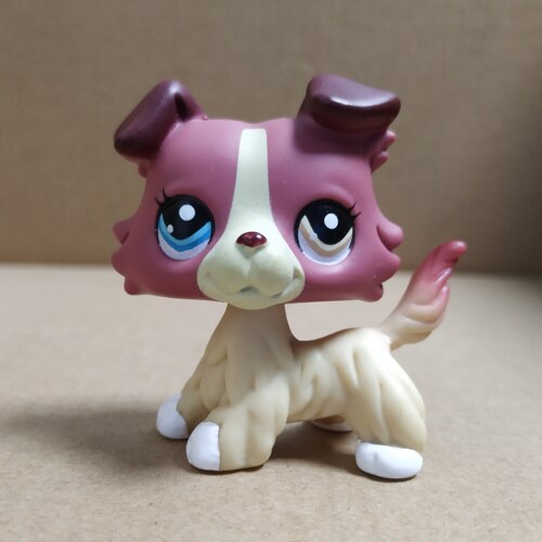 Q版宠物 lps pet微型的 棕色牧羊犬狗 小孩生日礼物玩具