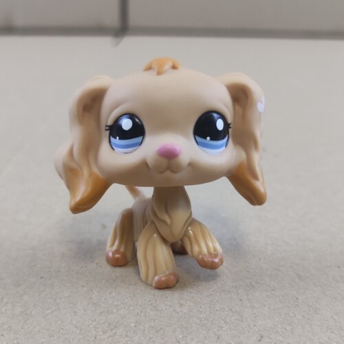 Q版宠物 lps pet微型的 棕色大毛狗 小孩玩具生日礼物高4厘米左右