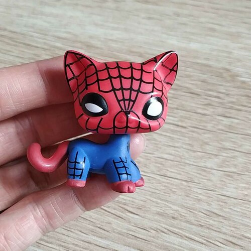 LPS Q版宠物 pet微型可爱的小朋友玩具 蜘蛛侠猫 玩具