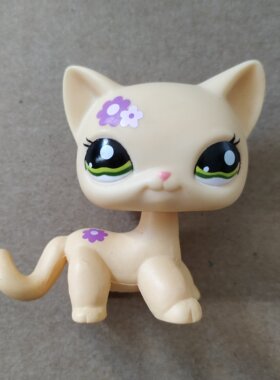 LPS Q版宠物 pet微型可爱的小朋友玩具 花猫 玩具