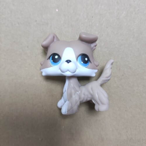 Q版宠物 lps pet微型的 灰色牧羊犬狗 小孩生日礼物玩具