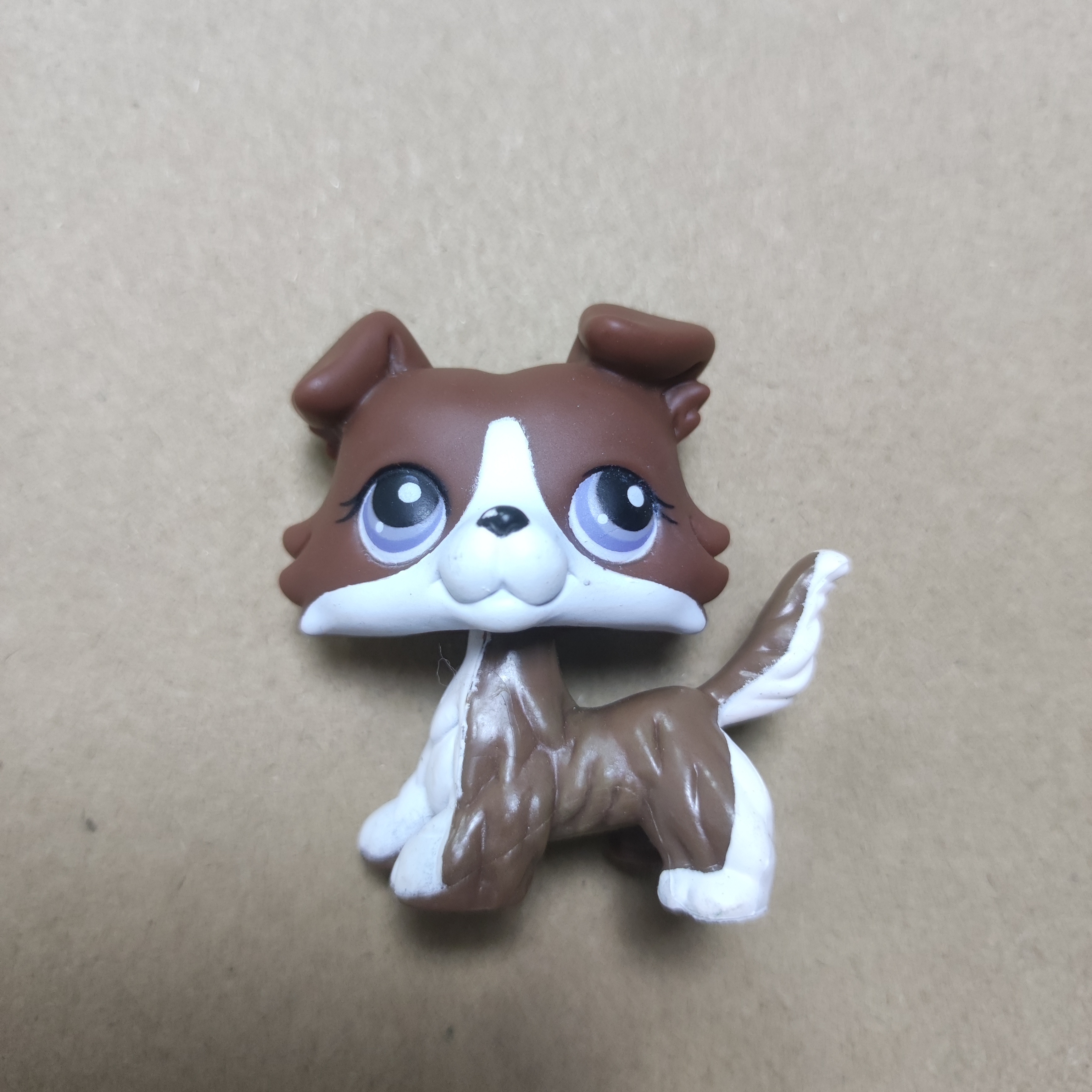 Q版宠物 lps pet微型的 咖啡色牧羊犬狗 小孩生日礼物玩具