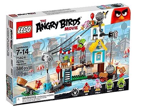 LEGO75824乐高愤怒鸟猪城毁灭Angry Birds儿童益智拼装积木玩具