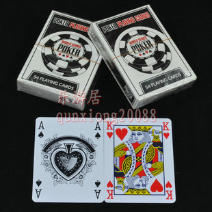 POKER德州扑克牌PVC新塑料质感好黑色 炸金花塑料扑克牌