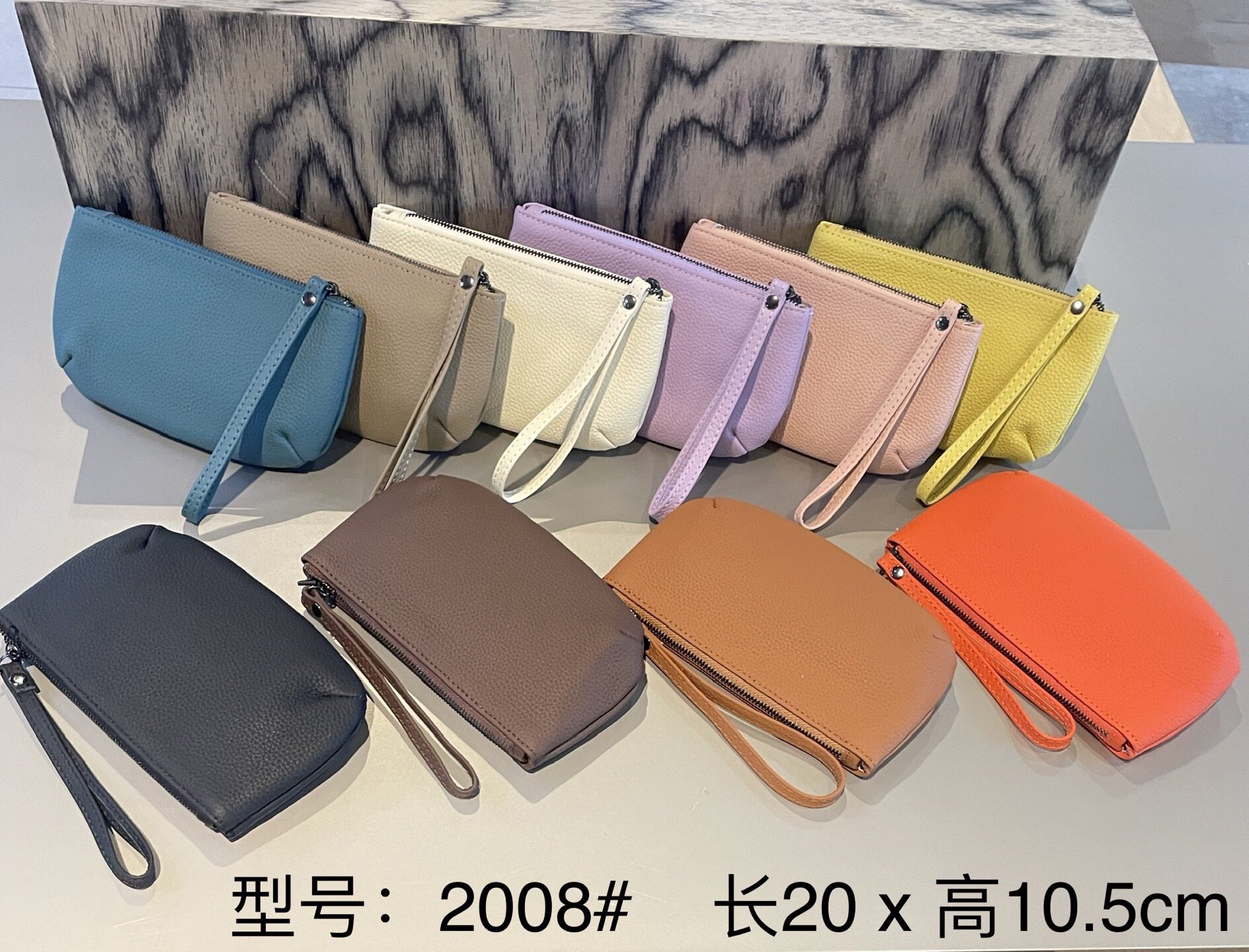 实体批头层牛皮手拎零钱包女百搭2026新款便携手拿包可放手机钥匙图片