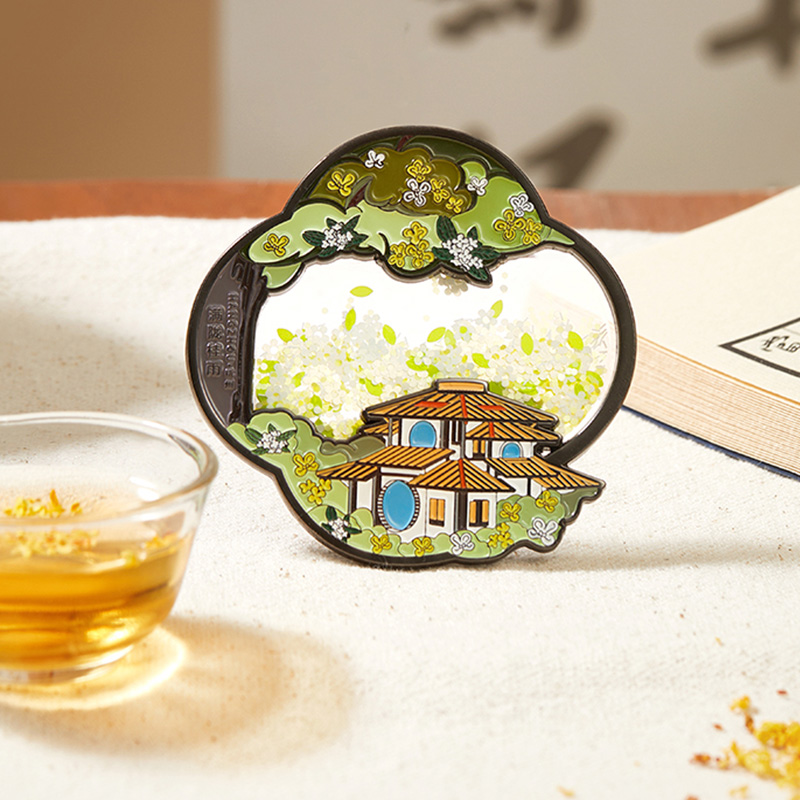 杭州西湖满陇桂雨流沙金属冰箱贴