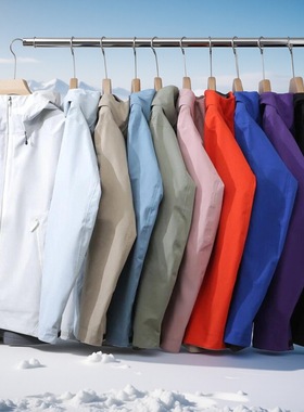 袅家户外！全压胶拉链男女同款户外防风防水硬壳冲锋衣外套22876