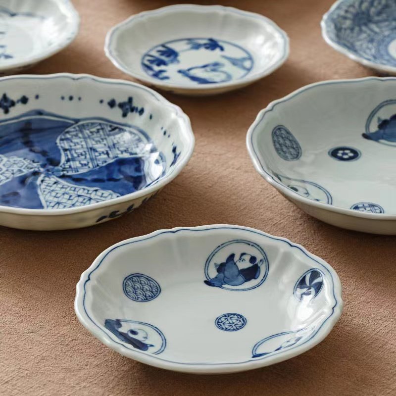 青花瓷碟子光峰盘子日本陶瓷餐盘釉下彩寿司平盘日式青花瓷点心盘,餐饮具,盘,淘宝优惠券,粉丝福利购,淘宝优惠卷